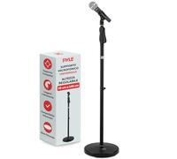 Pyle Asta Microfono, Supporto Microfono Universale M-6, Altezza Regolabile 70-146 cm, Base Rotonda Compatta, Pomello di Serraggio Rapido, Leggero e Resistente