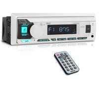 Pyle Autoradio Bluetooth Single DIN per Barca e Yacht, AM/FM, USB/AUX MP3, Vivavoce, Telecomando, Tasti RGB, Resistente agli Schizzi, Accessori Barca, Stereo Marino Compatto