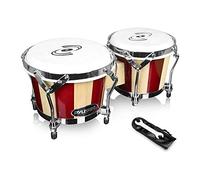 Pyle Bongo Accordabili, Tamburi Bongo in Legno Realizzati a Mano, 16,5 e 19 cm (PBND10)