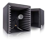 Pyle Box per registrazione in schiuma per microfono, 2 pezzi, filtro per attenuazione del suono, piattaforma isolante dal rumore acustico con imbottitura Wedgie (PSIB27X2)