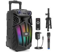 Pyle Cassa Bluetooth, Altoparlante Bluetooth, Speaker e Cassa PA Portatile 1680 W, Subwoofer 38 cm, Ricaricabile, Karaoke e Feste da Esterno con Microfono Wireless, Ruote, Luci LED, FM/AUX/MP3/USB/SD