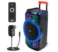 Pyle Portable Bluetooth Speaker, PA and Karaoke Machine with 12" Inch Woofer, TWS, 160W Rechargeable Battery, Mic Input, USB/SD/BT/FM Radio, LED Lights, Sound, Indoor/Outdoor Use