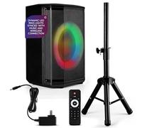 Pyle Cassa Bluetooth Potente, Altoparlante Bluetooth Portatile, Cassa Audio, Speaker, Woofer 20 cm, 120 Watt, Luci Colorate, TWS, Microfono, USB/Micro SD/FM, Tripod, Uso Interno/Esterno