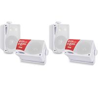 Pyle Cassa Mini a 3 Vie Impermeabile per Esterni, Altoparlante Coppia 8,89 Centimetri, 200 Watt Grado Marino, Resistente Intemperie, Griglia in ABS, Casa, Barca, ai Bordi della Piscina, Patio