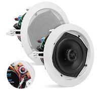 Pyle Ceiling Mount Speaker - 5.25” 300W Peak - 2-Way 70V Transformer for Commercial Restaurant Audio, Surround Sound, Flush Design In-Wall Installation PDIC53T - 1pc (White)
