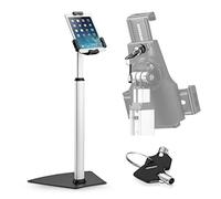 PYLE Chiosco di sicurezza per tablet antifurto, resistente in alluminio e metallo, supporto da pavimento per tablet con asta regolabile in altezza, compatibile con iPad Mini 2 3 4 Air Samsung Tablet PSPADLK60