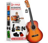 Pyle Chitarra Acustica Classica per Principianti da 36” - Chitarra a 6 Corde, Dimensione Junior 3/4 Fatta a Mano con Custodia, Accordatore Digitale, Corde in Nylon, Plettro, Cintura
