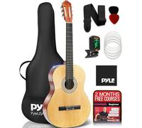 Pyle Chitarra Acustica per Mancini da ¾ - Chitarra Classica a 6 Corde 36” per Principianti con Custodia, Accordatore Digitale, Cintura, Corde, Plettro - Ideale per Studenti Mancini