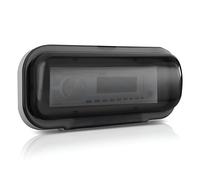 Pyle Copertura Resistenti all'Acqua per Altoparlanti, Casse Audio e Speaker Marine, Protezione per Radio da Barca con Porta Ribaltabile e Gasket di Montaggio Incluso, Bianco