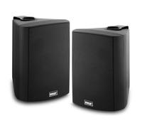 Pyle Coppia di Cassa Bluetooth da Parete, Altoparlanti Resistente all'Acqua, Speaker IP44, per Interni/Esterni, Bassi Potenziati, Nero