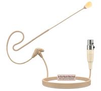 Pyle Cuffie Microfono Sovrauricolari Professionali con Microfono ad Archetto Color Carne, Omnidirezionale Cablato, Condensatore, Cavo Mini XLR 4 Poli per Mixer o Sistema Shure