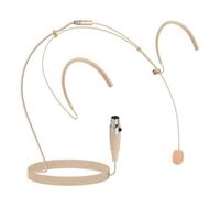 Pyle Cuffie Microfono Sovrauricolari Professionali con Microfono ad Archetto Colore Carne, Omnidirezionale Cablato, Condensatore, Cavo 1,2 m Mini XLR 4 Poli e Antivento Incluso