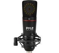 Pyle Grande membrana, condensatore, microfono XLR, capsula grande, 34 mm, microfono audio, microfono a condensatore audio, microfono da studio, supporto shock, borsa da viaggio, per canto e strumenti