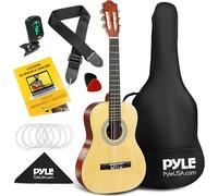 Pyle Kit Chitarra Acustica per Principianti, Strumento 3/4 Junior per Bambini, Adulti, Lucentezza Naturale da 86,3 cm