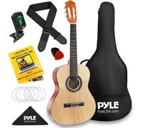 Pyle Kit Chitarra Acustica per Principianti, Strumento Tutto in Legno di Misura 1/4 Junior per Bambini, Adulti, Frassino Naturale da 76,2 Centimetri