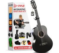 Pyle Kit per chitarra acustica per principianti, 1/2 junior, strumento a corda in nylon con capotasto, tracolla, set di corde extra, custodia, chitarre per principianti, adulti e giovani, 86,4 cm,