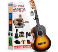 Pyle Kit per chitarra acustica per principianti, 1/4 Junior Size All Wood Build Nylon Stringed Instrument con capotasto, cinghia, set di corde extra, custodia, chitarre per principianti, adulti e