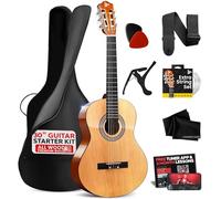 Pyle Kit per chitarra acustica per principianti, 1/4 Junior Size All Wood Build Nylon Stringed Instrument con capotasto, cinghia, set di corde extra, custodia, chitarre per principianti, adulti e