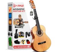 Pyle Kit per chitarra acustica per principianti, 1/4 Junior Size All Wood Build Nylon Stringed Instrument con capotasto, cinghia, set di corde extra, custodia, chitarre per principianti, adulti e