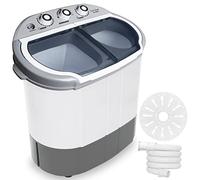 Pyle - Lavatrice e asciugatrice compatta per la casa, mini lavatrice portatile 2 in 1, vasche singole, 12 libbre Capacità: 110 V, ciclo di centrifuga con tubo, finestra traslucida, ideale per carichi