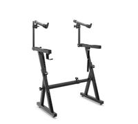 Pyle Leggio per musica resistente, stile Z, supporto multifunzionale per pianoforte, tastiera elettrica, 2 ° livello, regolabile in altezza e larghezza, supporto per tastiera digitale, per musicisti