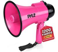 Pyle Megafon da 30 W con Sirena e Microfono, Rosa, Pieghevole, per Bambini e Adulti, Altoparlante per Calcio, Eventi, emergenze