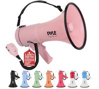 Pyle Megafono 50 Watt, Megafono Portatile per Eventi, Sport e Annunci Pubblici, Sirena Automatica, Volume Regolabile, Raggio 1000 Metri, Aux, Tracolla