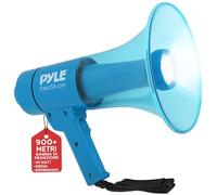 Pyle Megafono e Compatto, Megafono Portatile 40 Watt Impermeabile con Sirena d'Allerta, Volume Regolabile, Torcia LED e Alimentazione a Batterie AA, per Cheering, Calcio e Eventi All'aperto