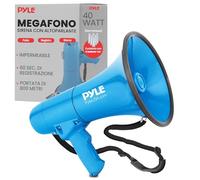 Pyle Megafono Portatile 40 Watt con Sirena, Leggero e Potente, Megafono per Eventi, Sport e Annunci Pubblici, Raggio 730 Metri