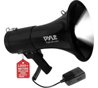 Pyle Megafono portatile compatto PA, 50 W, ricaricabile, megafono con sirena, volume regolabile, altoparlante leggero e portatile, per allenatori, arbitri e bagnini