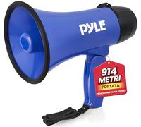 Pyle Megafono Speaker Sirena, Megafono Portatile Batteria 20 Watt, Microfono, 2 Modalità, Suono PA, Manico Pieghevole per Uso in Polizia e Cheerleading