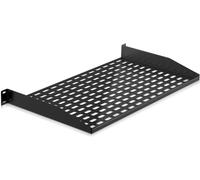 Pyle Mensola per Rack Circa 48,26 cm 1U Server, Ripiano Armadio, Ripiani Ventilati per una Buona Circolazione dell'Aria Cantilever Wall Rack, Vassoio per Montaggio del Case del Computer, Nero