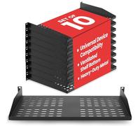 Pyle Mensola Rack Server 19 Pollici 1U - 10 Mensole Metalliche Ventilate per un Flusso d'Aria Ottimale, Montaggio a Muro o Rack, Supporta fino a 110 lbs, Piattaforma 17 x 10’’ per Armadi, Computer