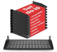 Pyle Mensola Rack Server 19 Pollici 1U - 10 Mensole Metalliche Ventilate per un Flusso d'Aria Ottimale, Montaggio a Muro o Rack, Supporta fino a 110 lbs, Piattaforma 17 x 10’’ per Armadi, Computer