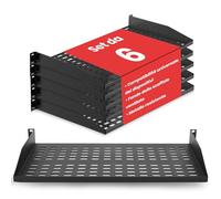 Pyle Mensola Rack Server 19 Pollici 1U - 6 Mensole Metalliche Ventilate per un Flusso d'Aria Ottimale, Montaggio a Muro o Rack, Supporta fino a 110 lbs, Piattaforma 17 x 10’’ per Armadi, Computer