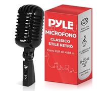 Pyle Microfono Dinamico Retro Classico, Microfono Cardioide Vintage con Cavo XLR, Compatibile con Supporto Universale, per Performance Live