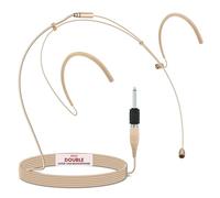 Pyle Microfono Headset Doppia Orecchio - Microfono Omnidirezionale Professionale con Cavo 3,5mm / 1/4", Cavo 1,2m e Paravento