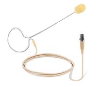 Pyle Microfono In-Ear Back Elettrete - Headset Omnidirezionale Portatile con Cavo, Microfono Audio Voce con Cavo Mini XLR 4 Pin e Paravento - Per Sistema Shure (Tonalità Pelle)