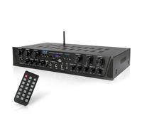 Pyle Mini amplificatore Bluetooth, amplificatore stereo, amplificatore Bluetooth, ricevitore stereo, 600 W, 6 canali, USB, SD, AUX, RCA, radio FM