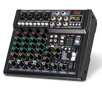 Pyle Mixer Audio a 8 Canali con Bluetooth e USB | 4 Ingressi XLR con Phantom Power | DSP ed Equalizzatore a 3 Bande | Uscita Monitor Separata | Lettore MP3 Integrato