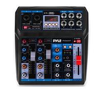 Pyle Mixer DJ Professionale, Mixer Audio, Mixer Sonoro a 6 Canali Compatibile Bluetooth con Effetti DSP, Interfaccia Audio USB, Doppio RCA In, Ingresso Microfono XLR/Jack