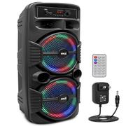 Pyle Partybox, grote Bluetooth-speaker - 600W-boombox mette lichteffecten, draagbaar, superbas, USB/SD/AUX/FM, voor feestjes, buiten en thuis, met afstandsbediening en RCA-ingang