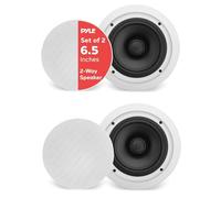 Pyle PDIC60T 125W Bianco altoparlante - Altoparlanti (2.0 canali, Cablato, Terminale, 125 W, 65-22000 Hz, Bianco)