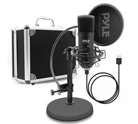 Pyle PDMIKT120 - Kit di registrazione con microfono cardioide audio con supporto da tavolo e filtro pop, per giochi PS4, streaming, podcasting, studio, Youtube, funziona con Windows Mac PC