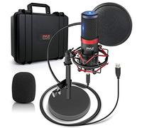 Pyle PDMIKT200 - Kit di registrazione per podcast audio cardioide a condensatore con supporto a scossa e filtro pop, per giochi PS4, streaming, podcasting, studio, YouTube, funziona con Windows PC Mac