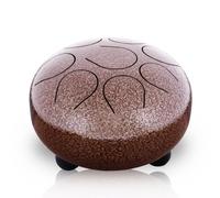 Pyle PHDRUM84 - Mini tamburo a mano in acciaio, da appendere, 20,3 cm, strumento musicale intuitivo per battito a percussione manuale, meditazione e calma, include bacchetta in gomma sulla testa e set