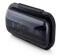 Pyle PLMRCB1 - Copertura impermeabile per autoradio marina, colore fumo, resistente, con sportello ribaltabile e rilascio a molla, guarnizione di montaggio inclusa