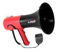 Pyle Pmp64vc, Megafono a Corno Leggero e Portatile, Ingresso AUX (3,5 mm) per MP3/musica, Sirena Automatica, 100 Watt, Mic/Talk, BT, Cambio vocale Unisex Adulto, Nero e Rosso, Taglia Unica