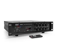 Pyle PMX3500PH - Amplificatore stereo Bluetooth Home PA, 500 W, montaggio su rack, con radio FM, display digitale a LED, USB/AUX/microfono, ottico/coassiale, uscita AC-3, 70 V/100 V
