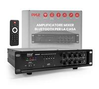 Pyle PMX3500PH - Amplificatore stereo Bluetooth Home PA, 500 W, montaggio su rack, con radio FM, display digitale a LED, USB/AUX/microfono, ottico/coassiale, uscita AC-3, 70 V/100 V